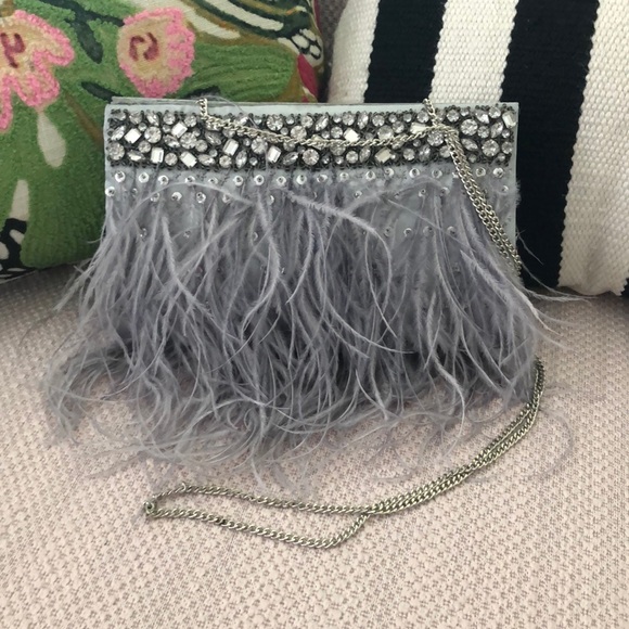 Anthropologie Handbags - Anthropologie feathered fete clutch